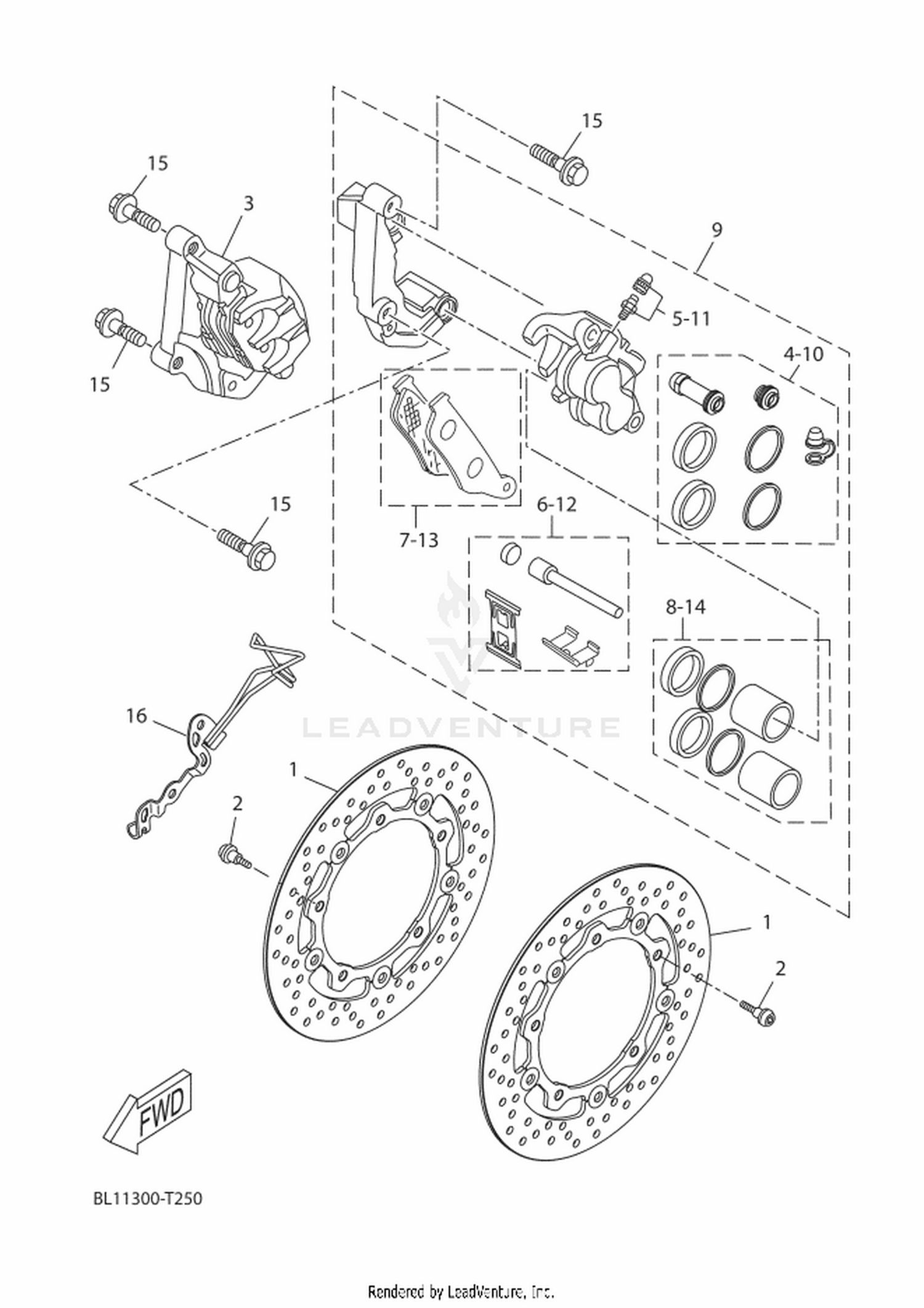 25 FRONT BRAKE CALIPER