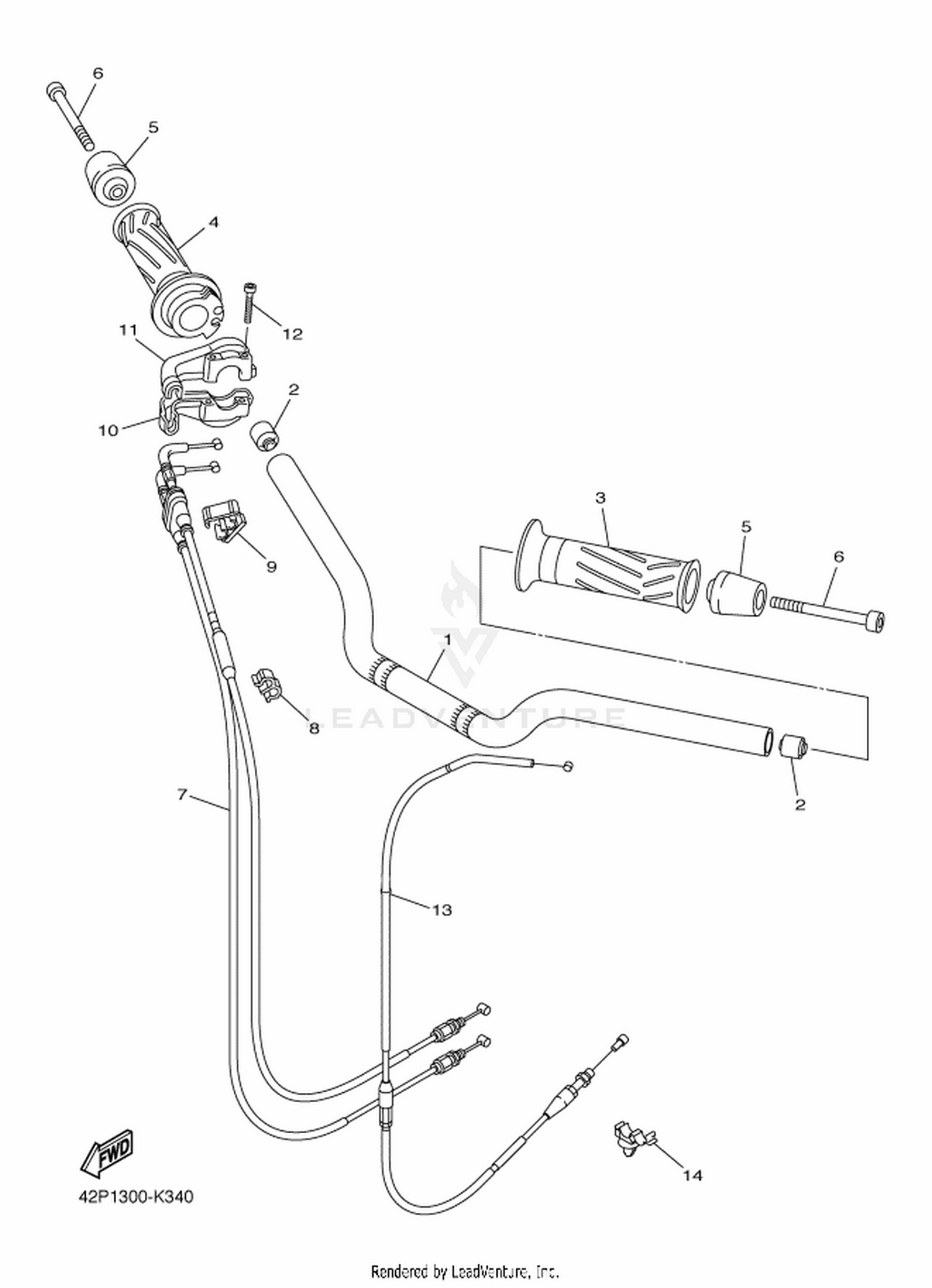 34 STEERING HANDLE  CABLE