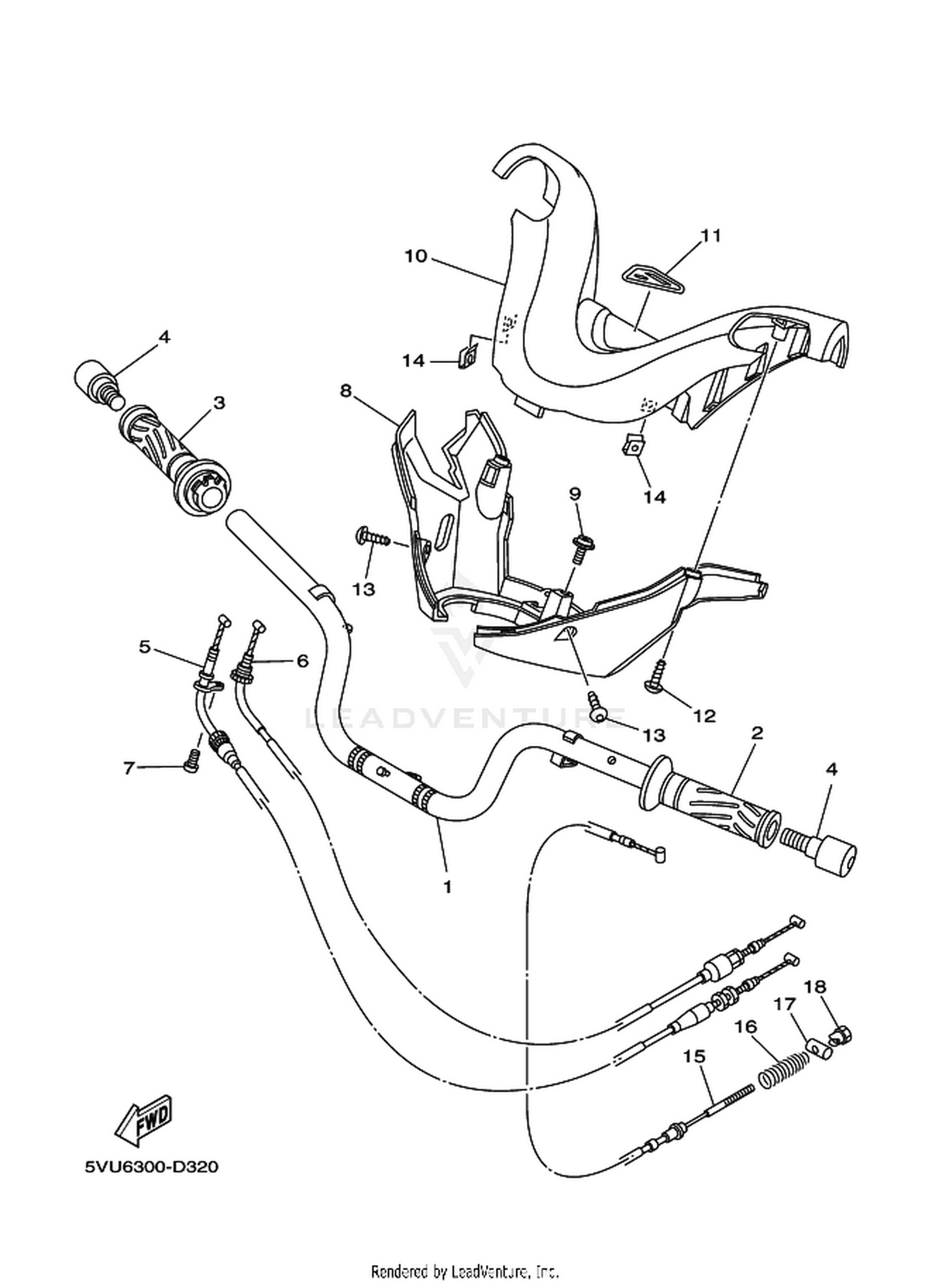32 STEERING HANDLE  CABLE