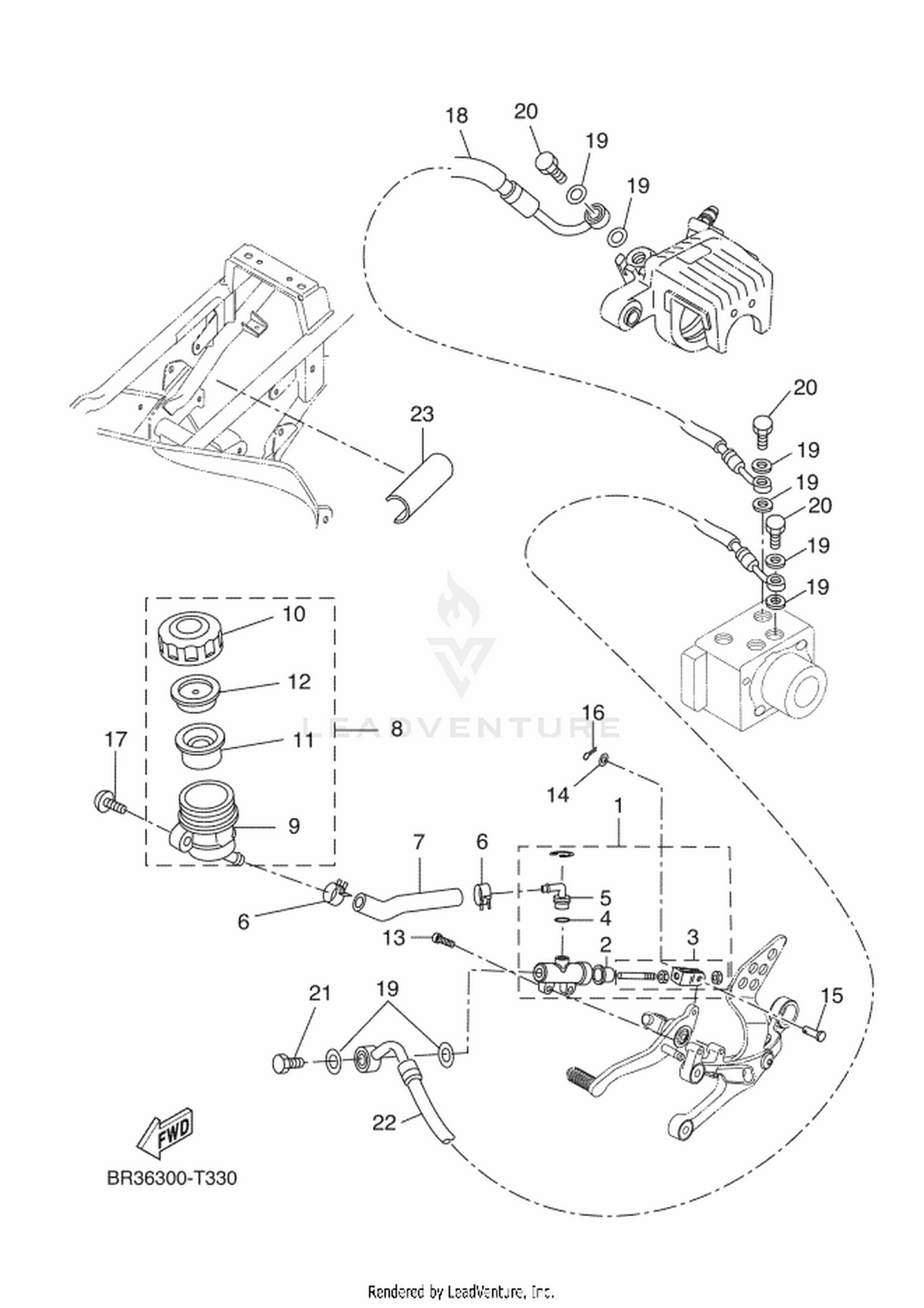 33 REAR MASTER CYLINDER