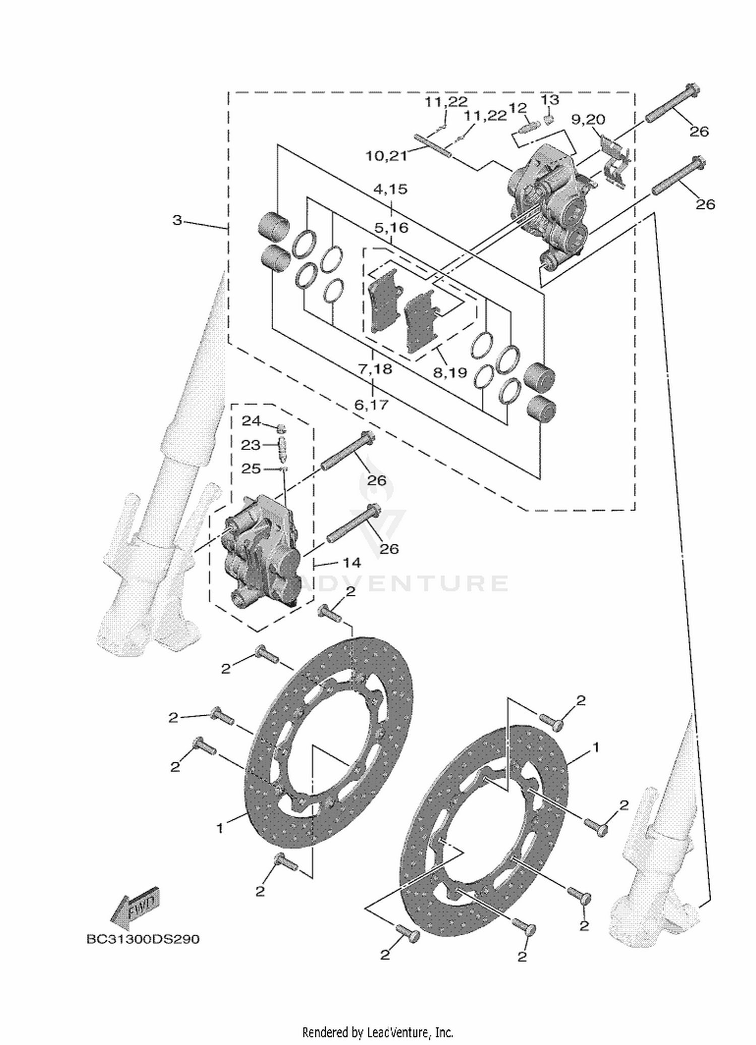 29 FRONT BRAKE CALIPER