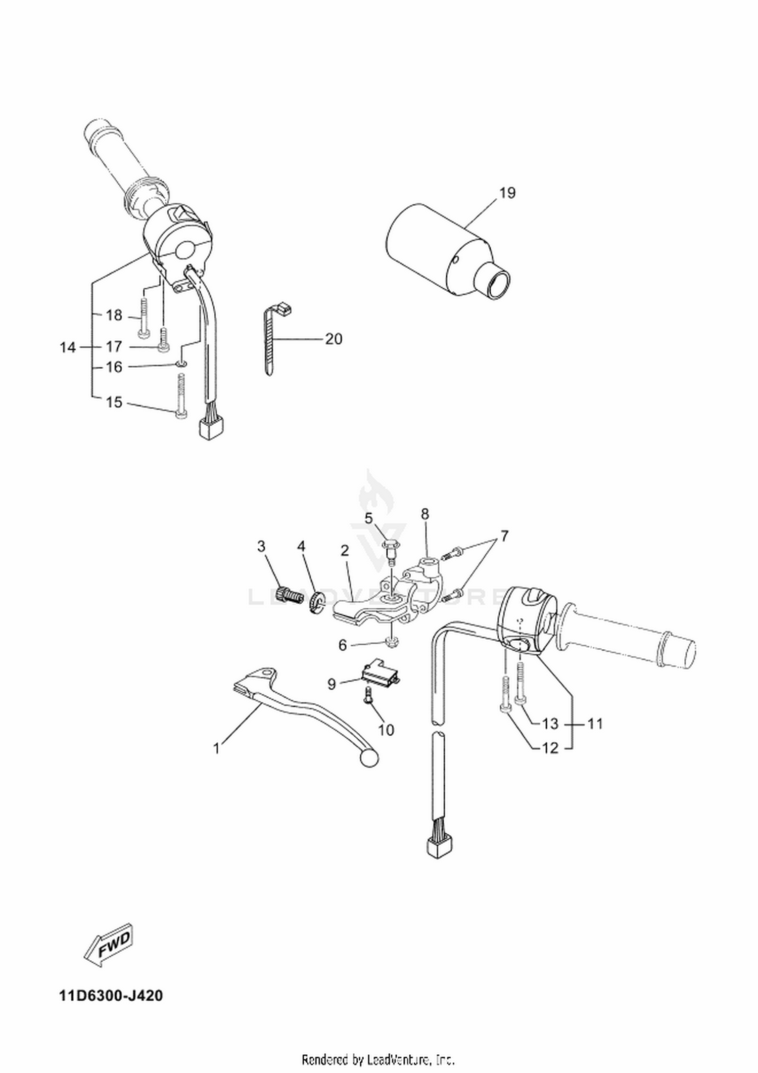 43 HANDLE SWITCH  LEVER