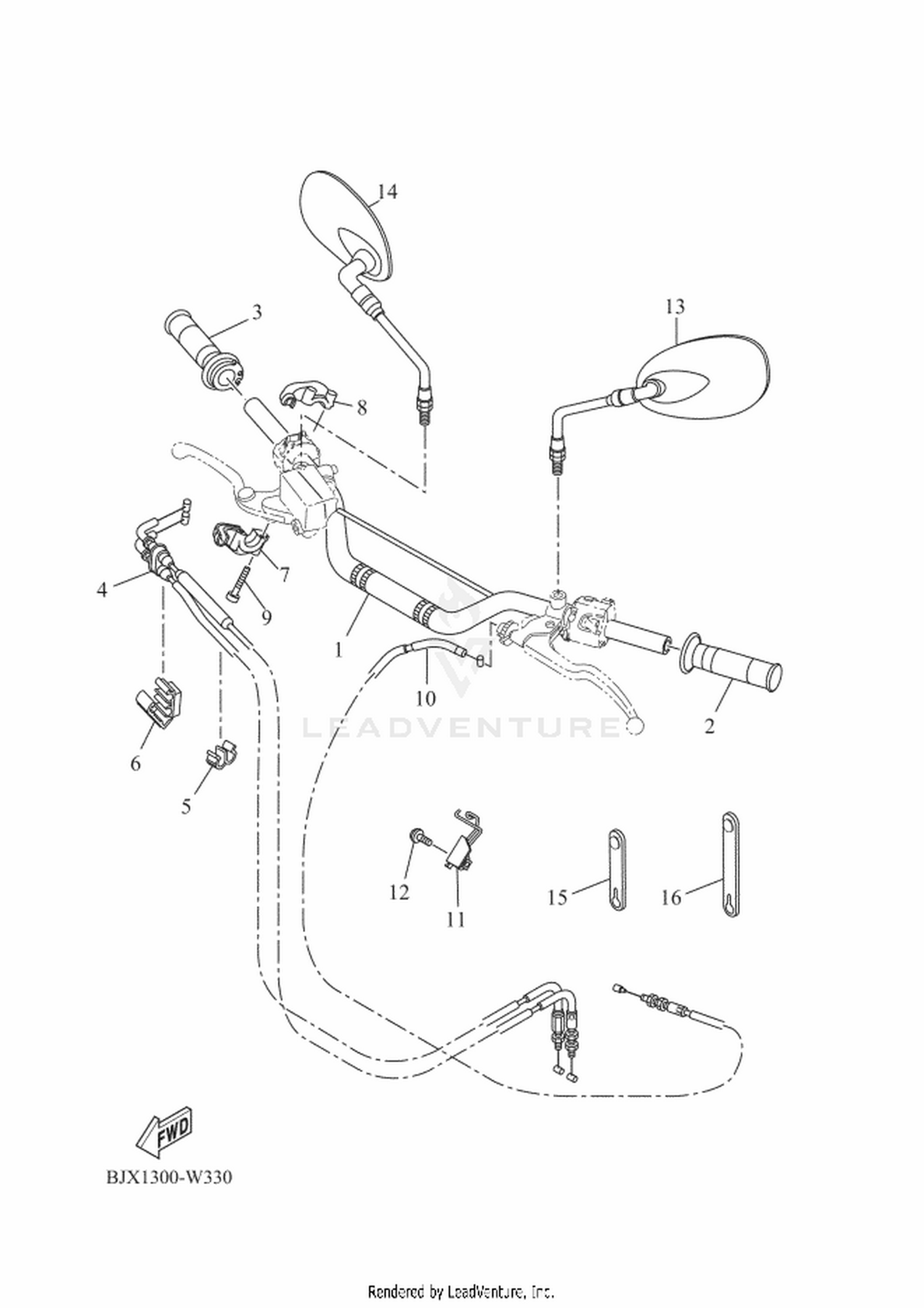 33 STEERING HANDLE  CABLE