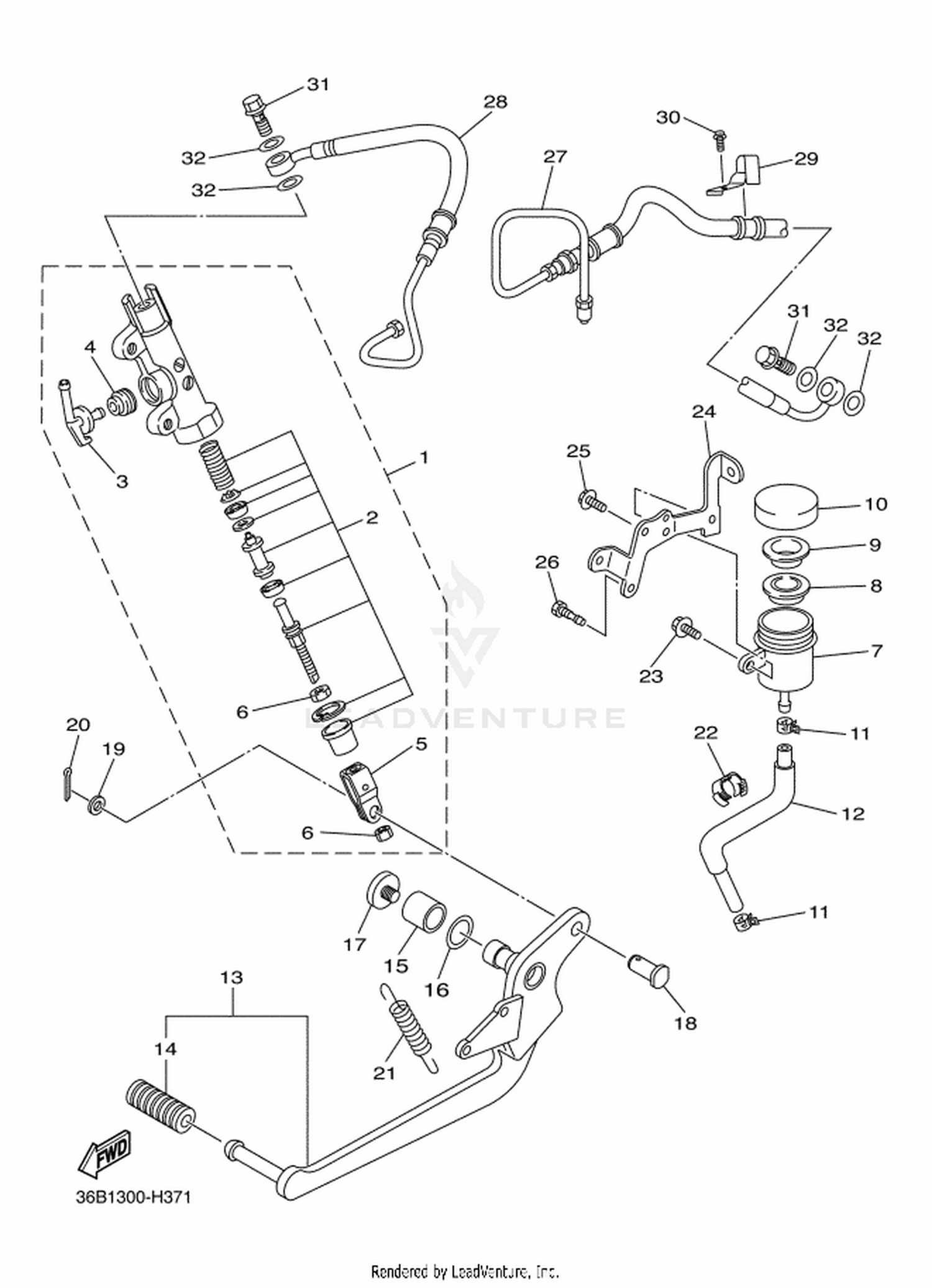36 REAR MASTER CYLINDER