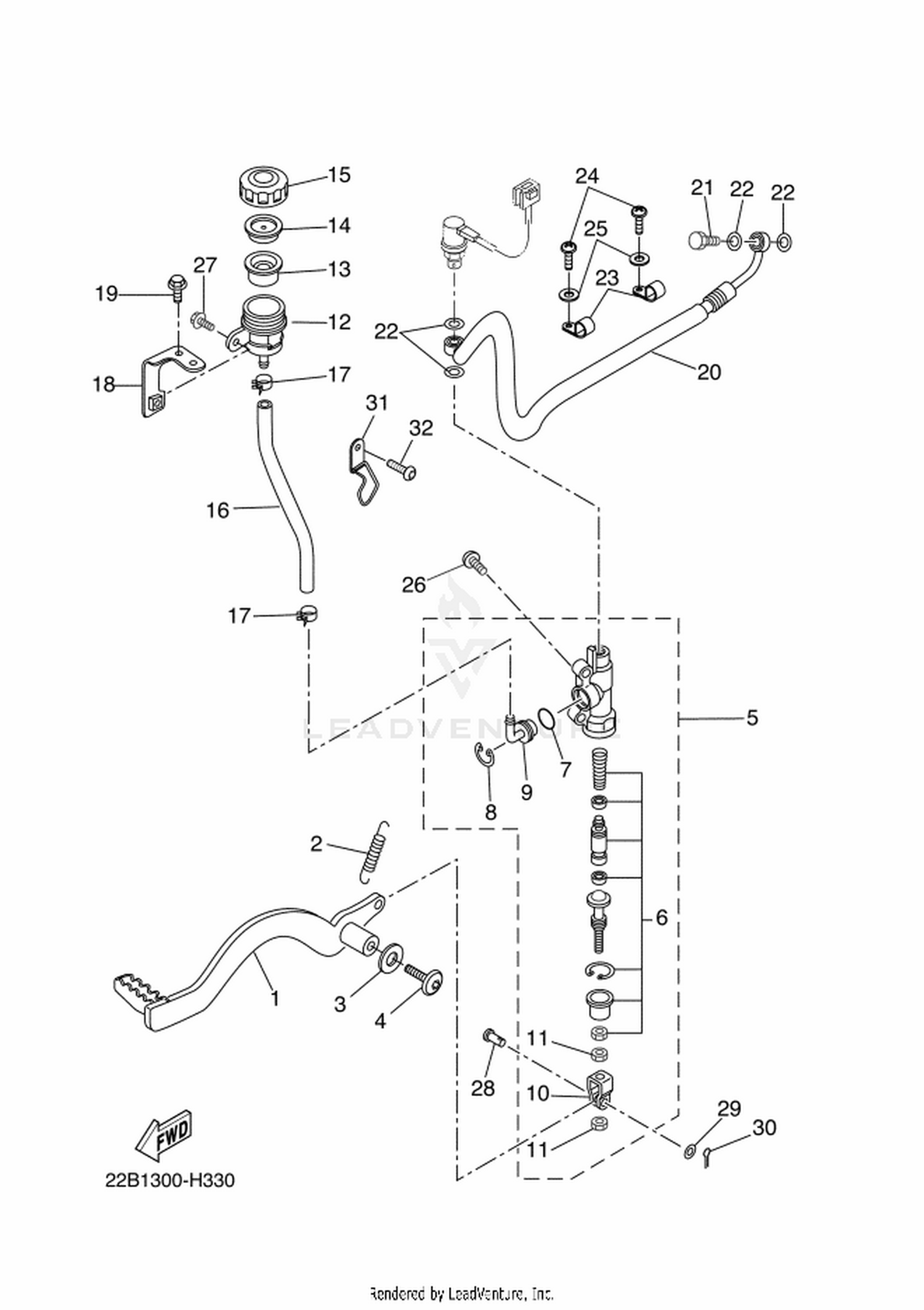 33 REAR MASTER CYLINDER