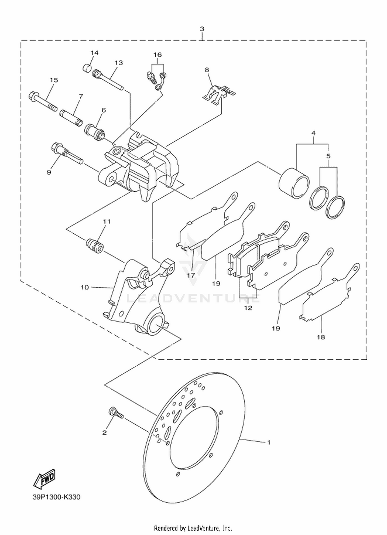 33 REAR BRAKE CALIPER