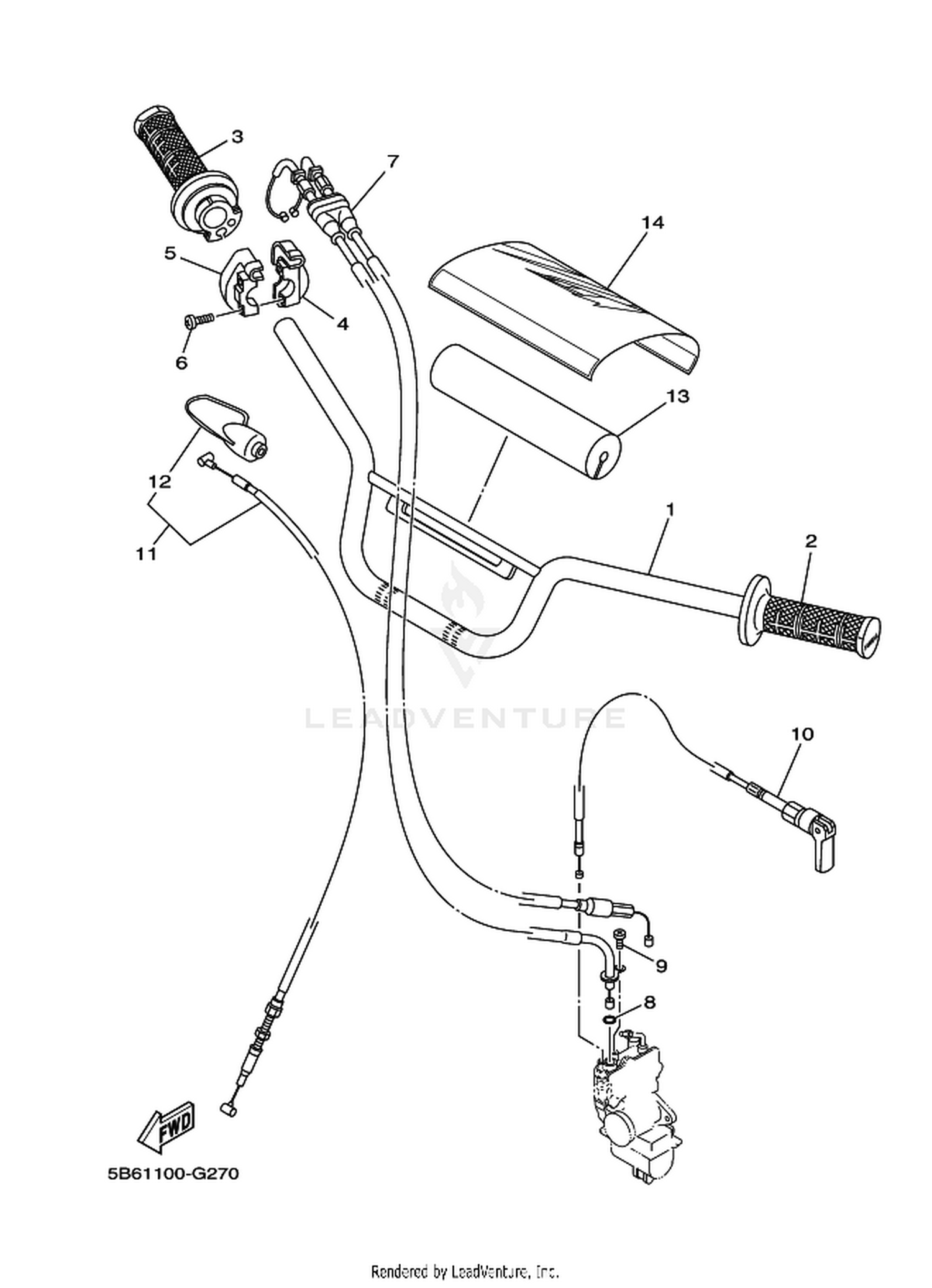 27 STEERING HANDLE  CABLE