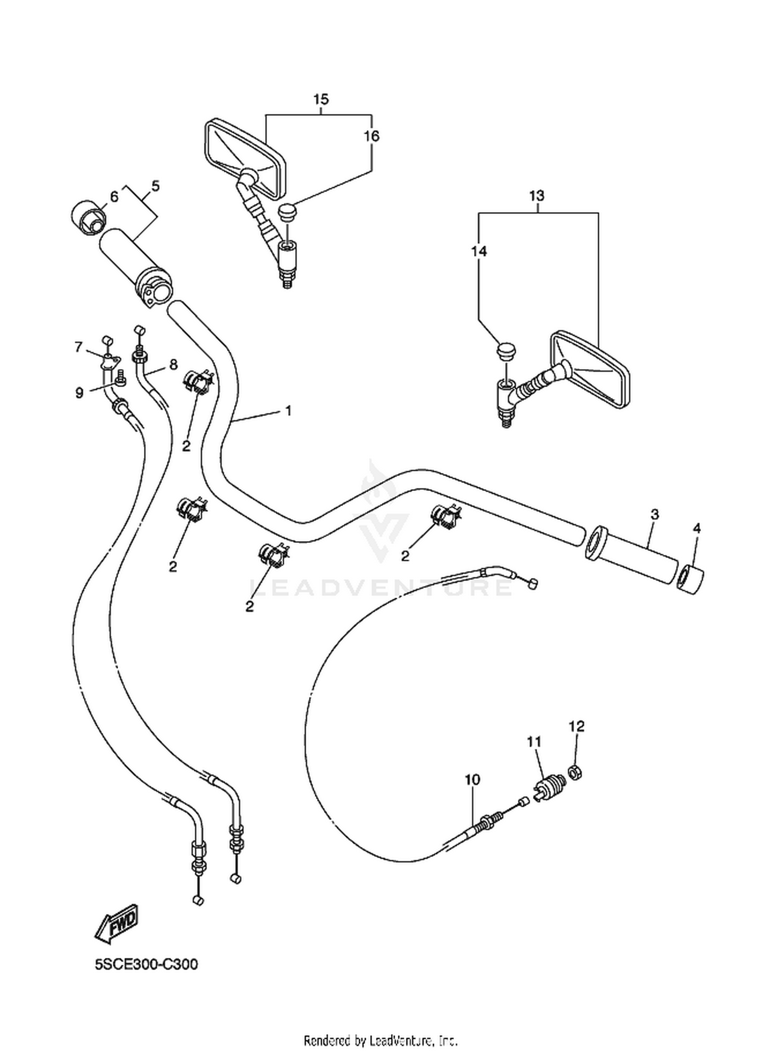 30 STEERING HANDLE  CABLE