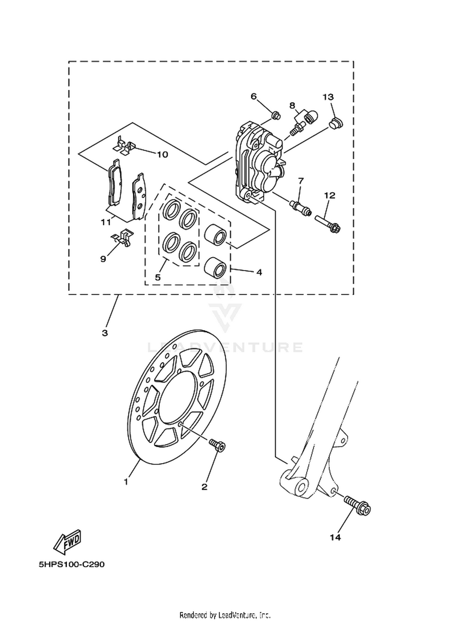 25 FRONT BRAKE CALIPER