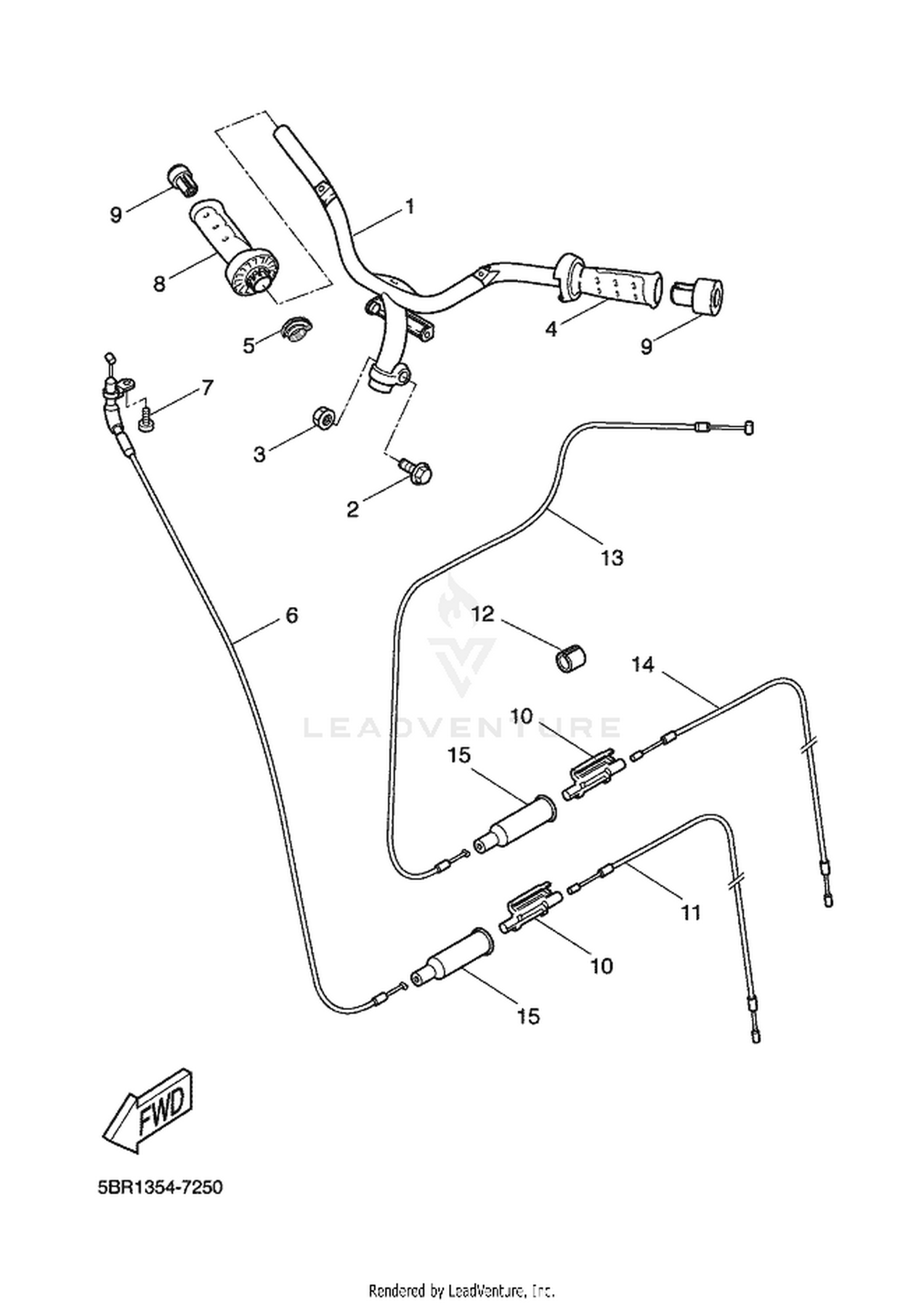25 STEERING HANDLE  CABLE
