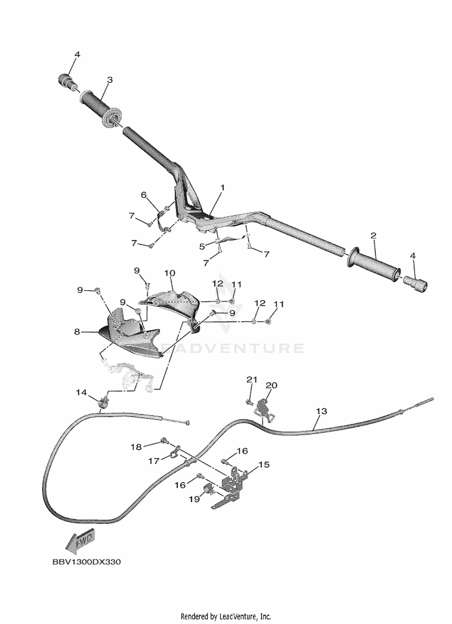 33 STEERING HANDLE & CABLE