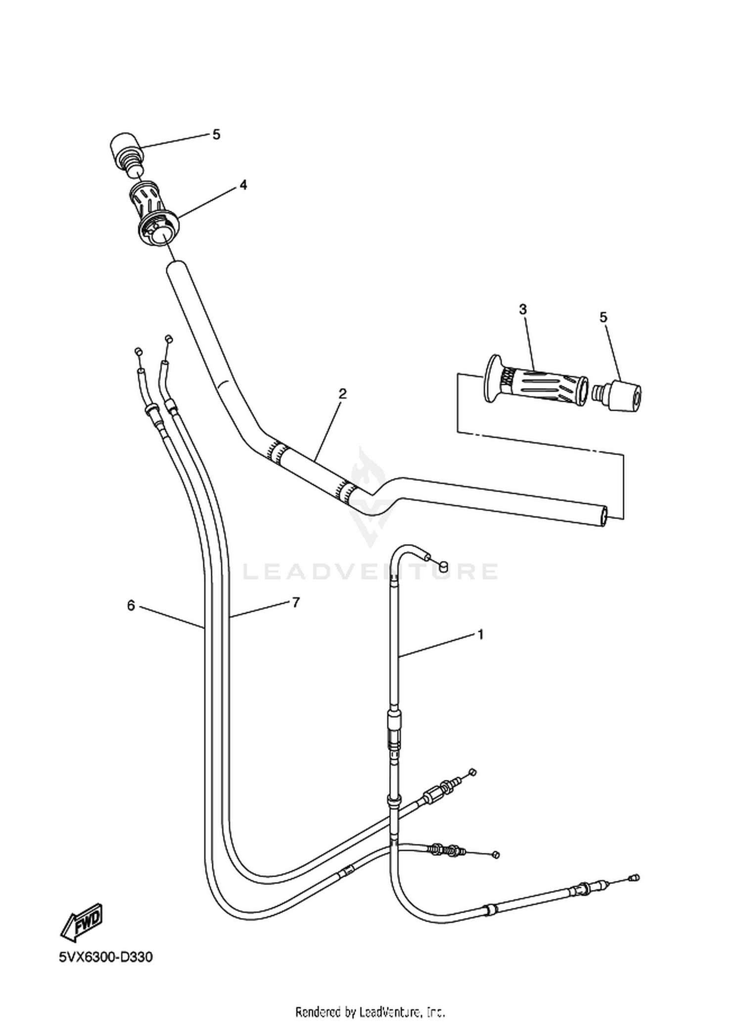 33 STEERING HANDLE  CABLE