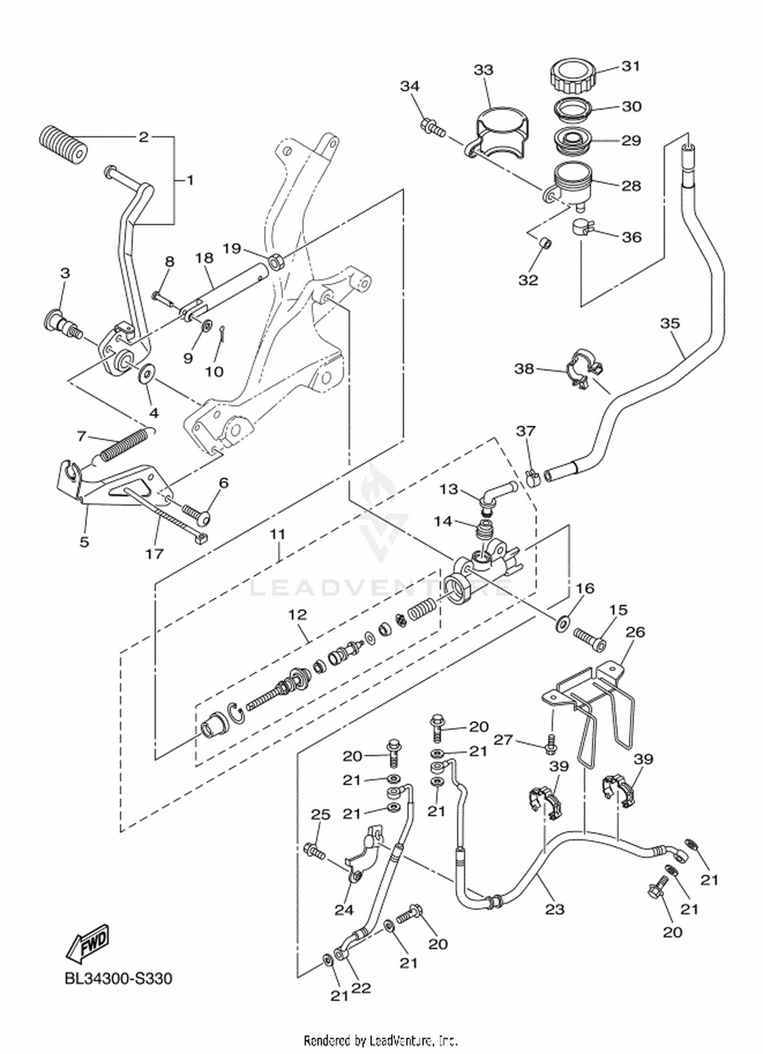 33 REAR MASTER CYLINDER
