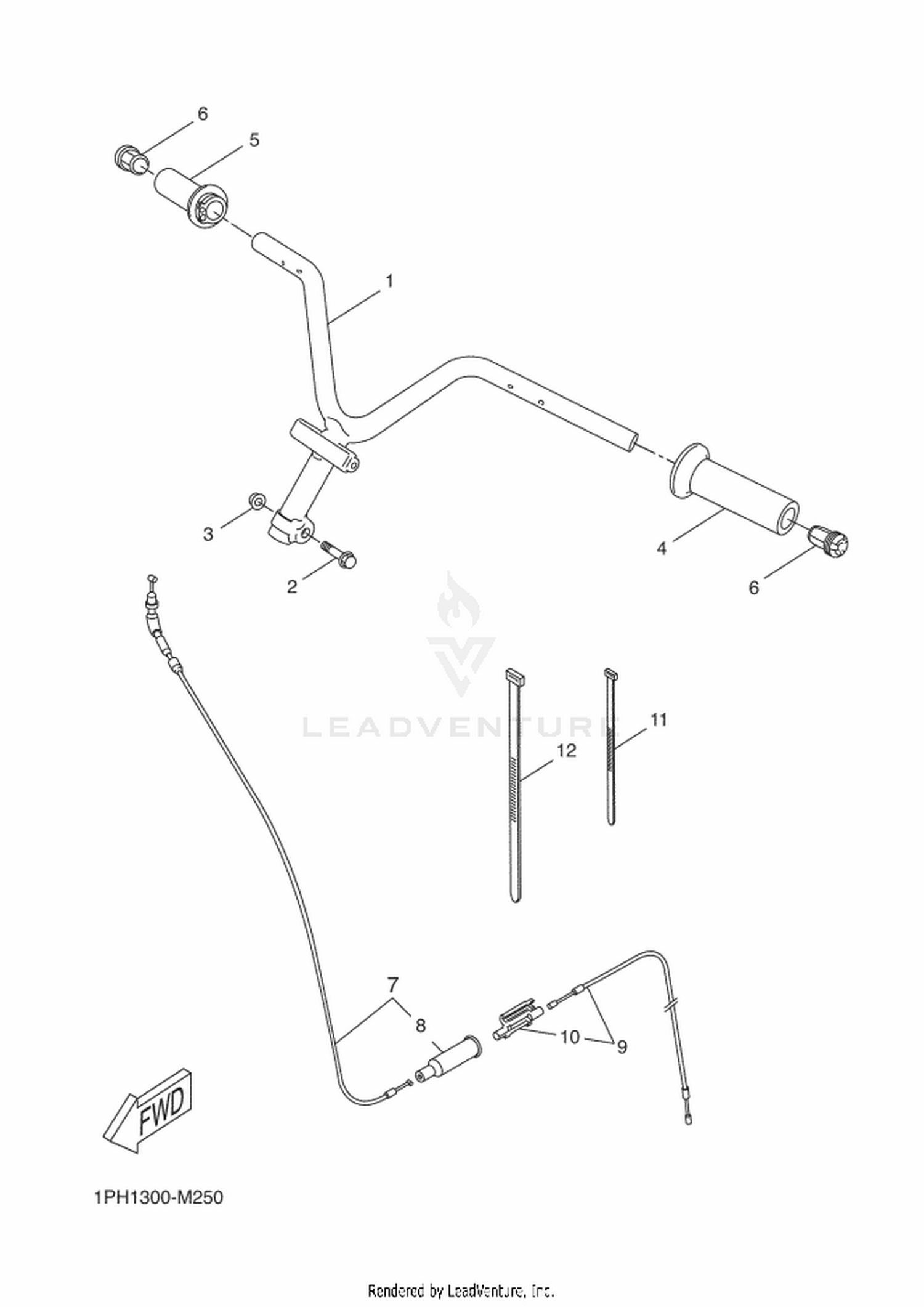 25 STEERING HANDLE  CABLE