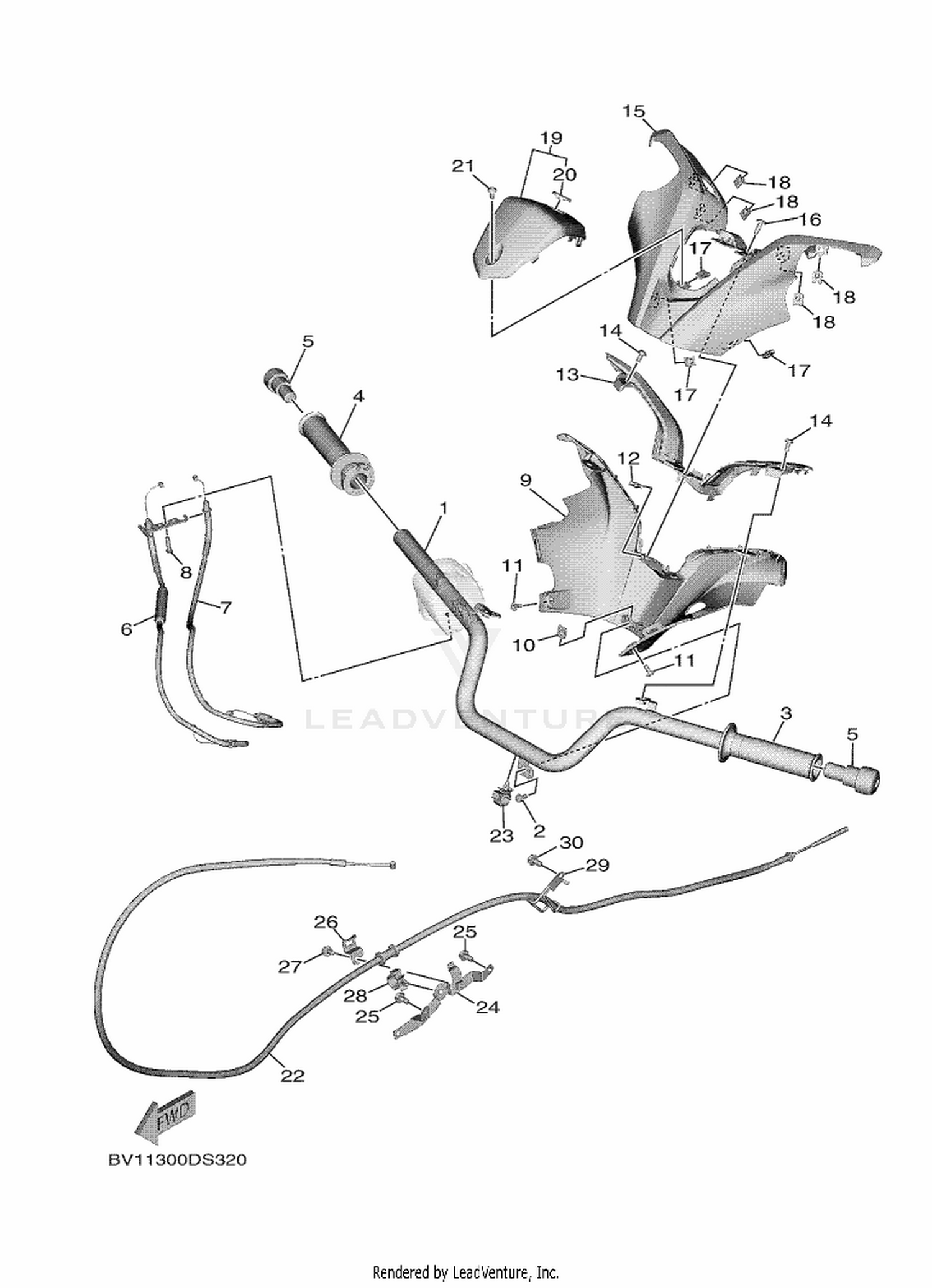 32 STEERING HANDLE  CABLE