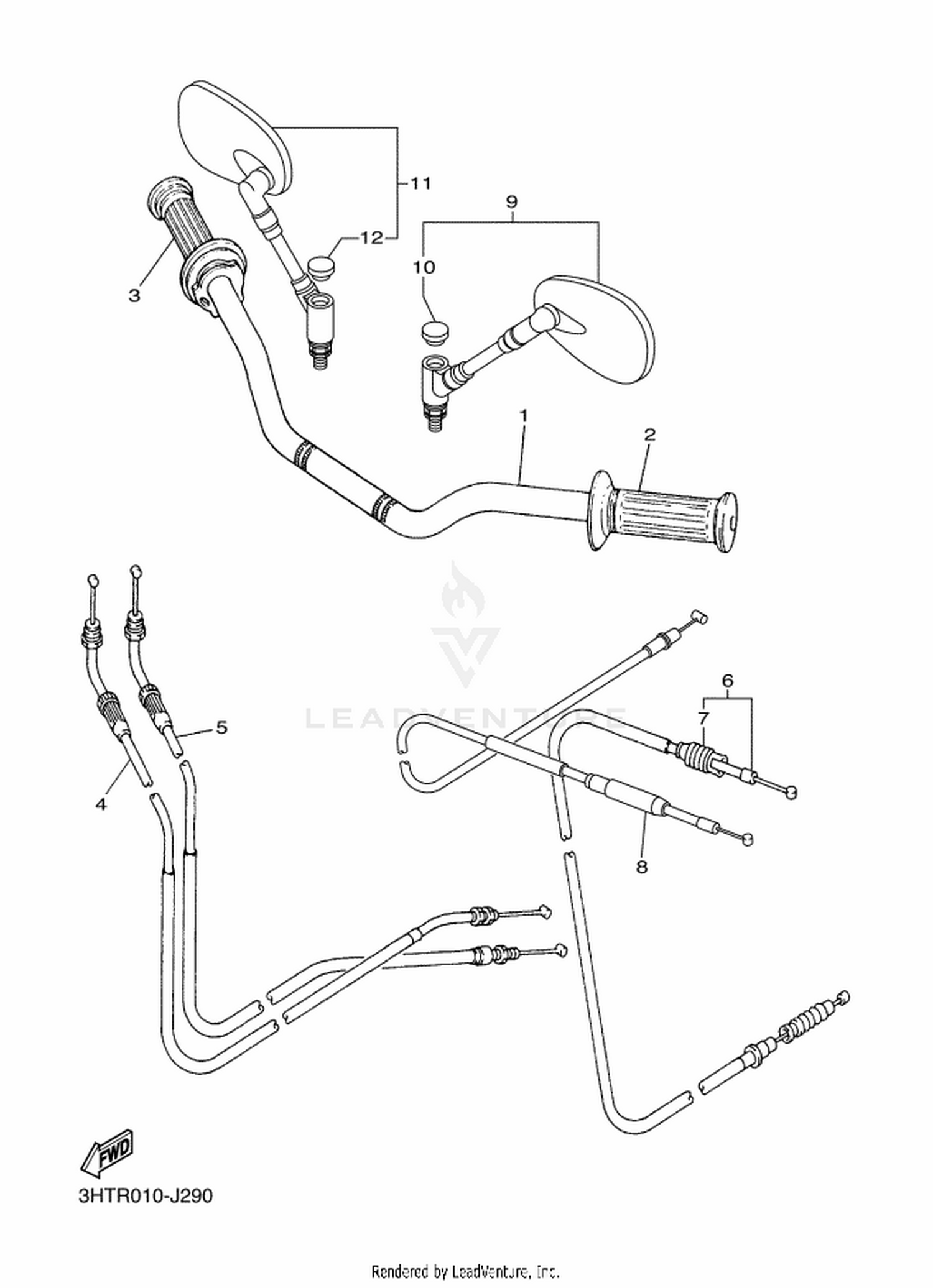29 STEERING HANDLE  CABLE
