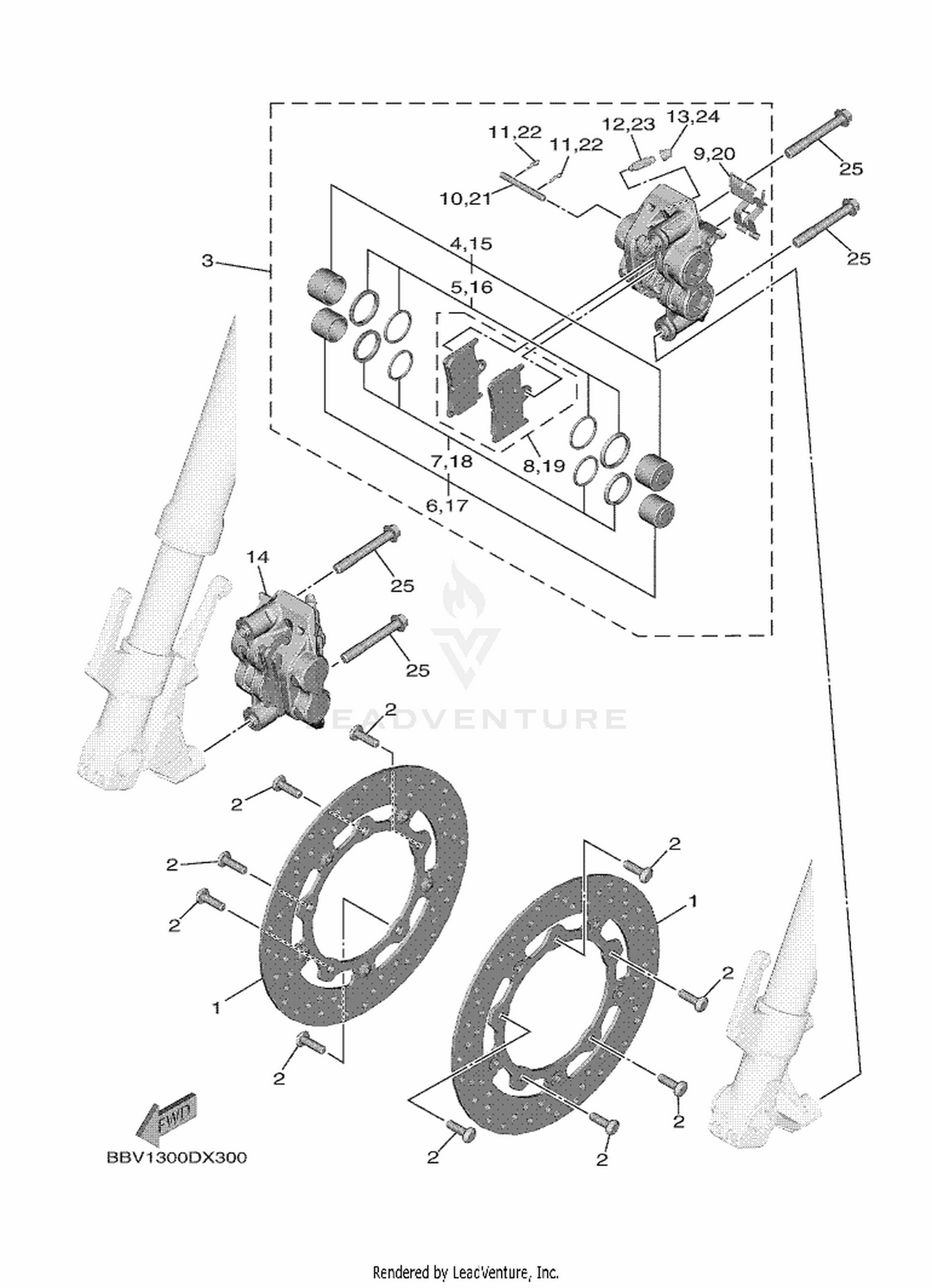 30 FRONT BRAKE CALIPER