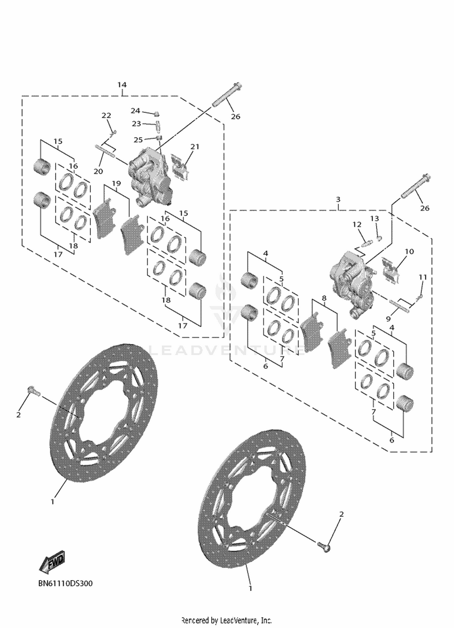 30 FRONT BRAKE CALIPER