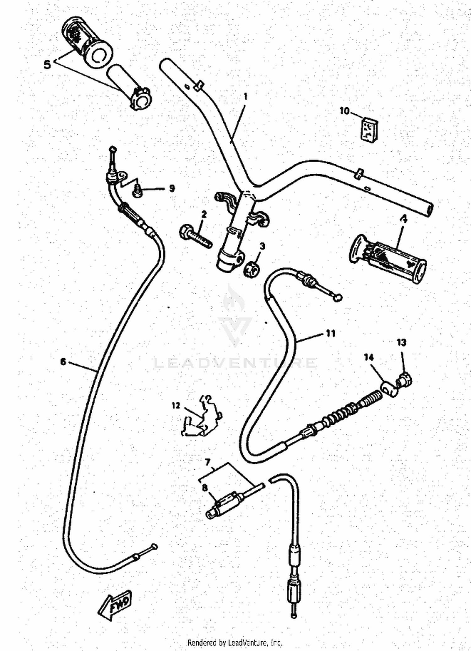 23 STEERING HANDLE  CABLE