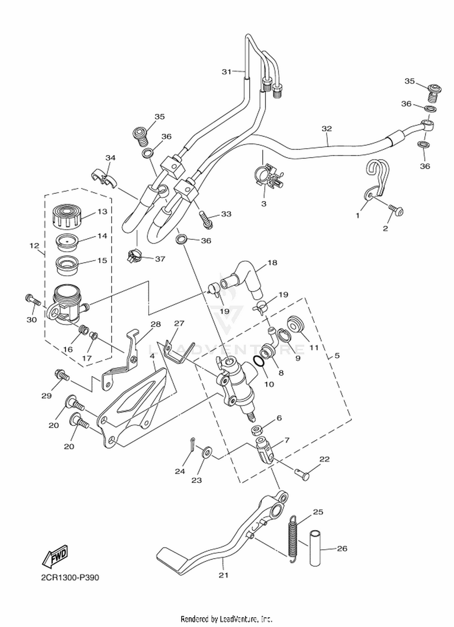 39 REAR MASTER CYLINDER