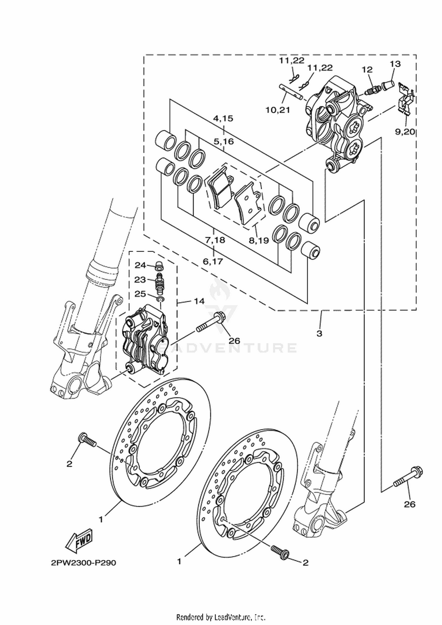29 FRONT BRAKE CALIPER