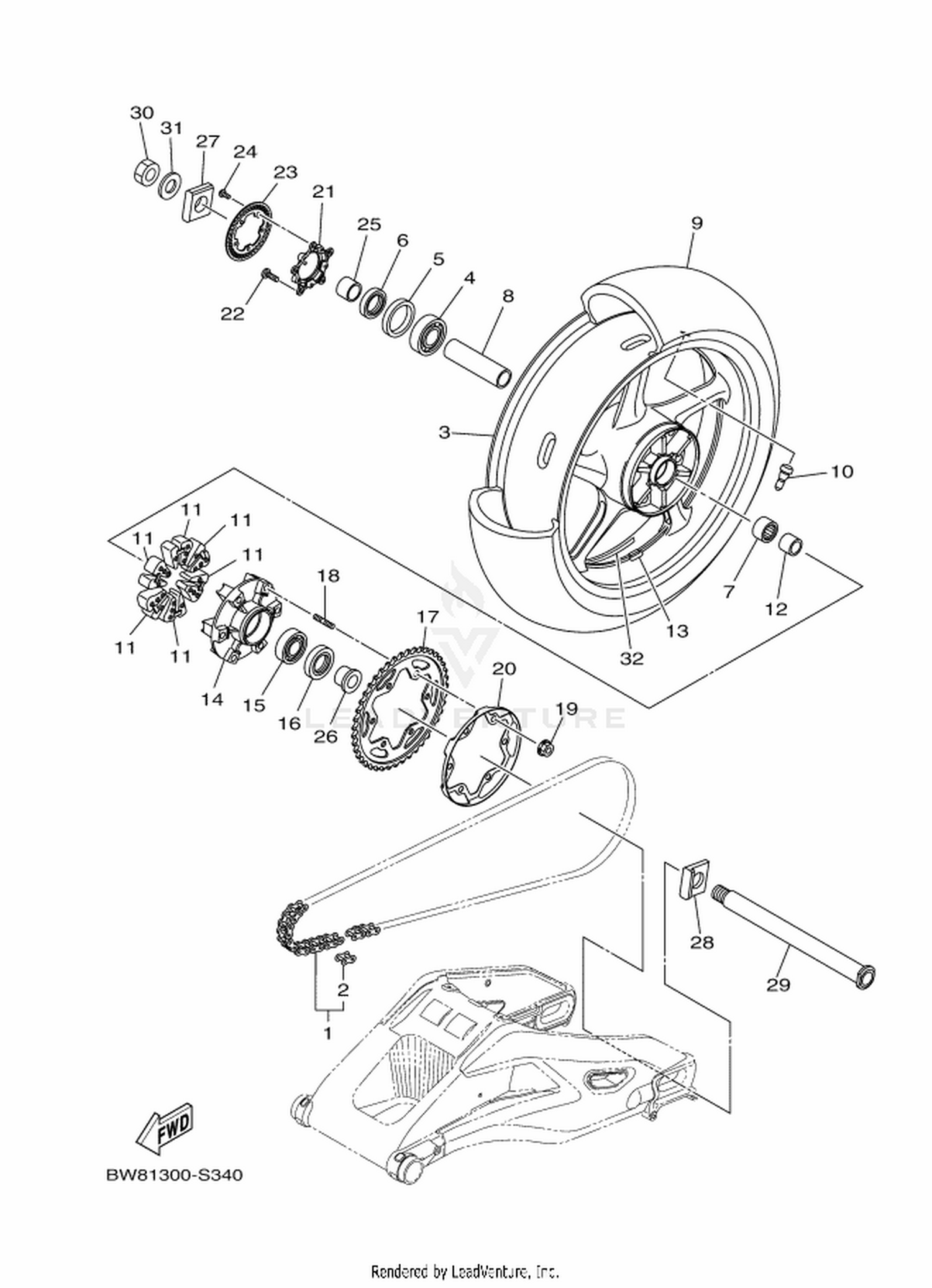 34 REAR WHEEL
