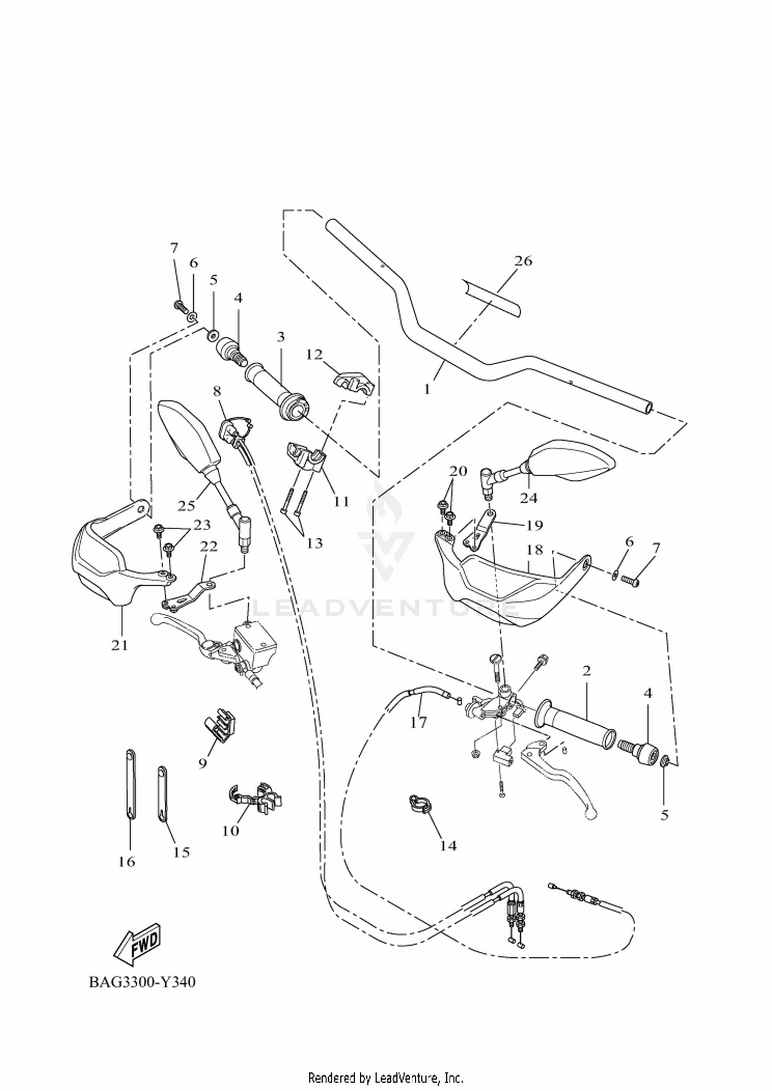 34 STEERING HANDLE & CABLE
