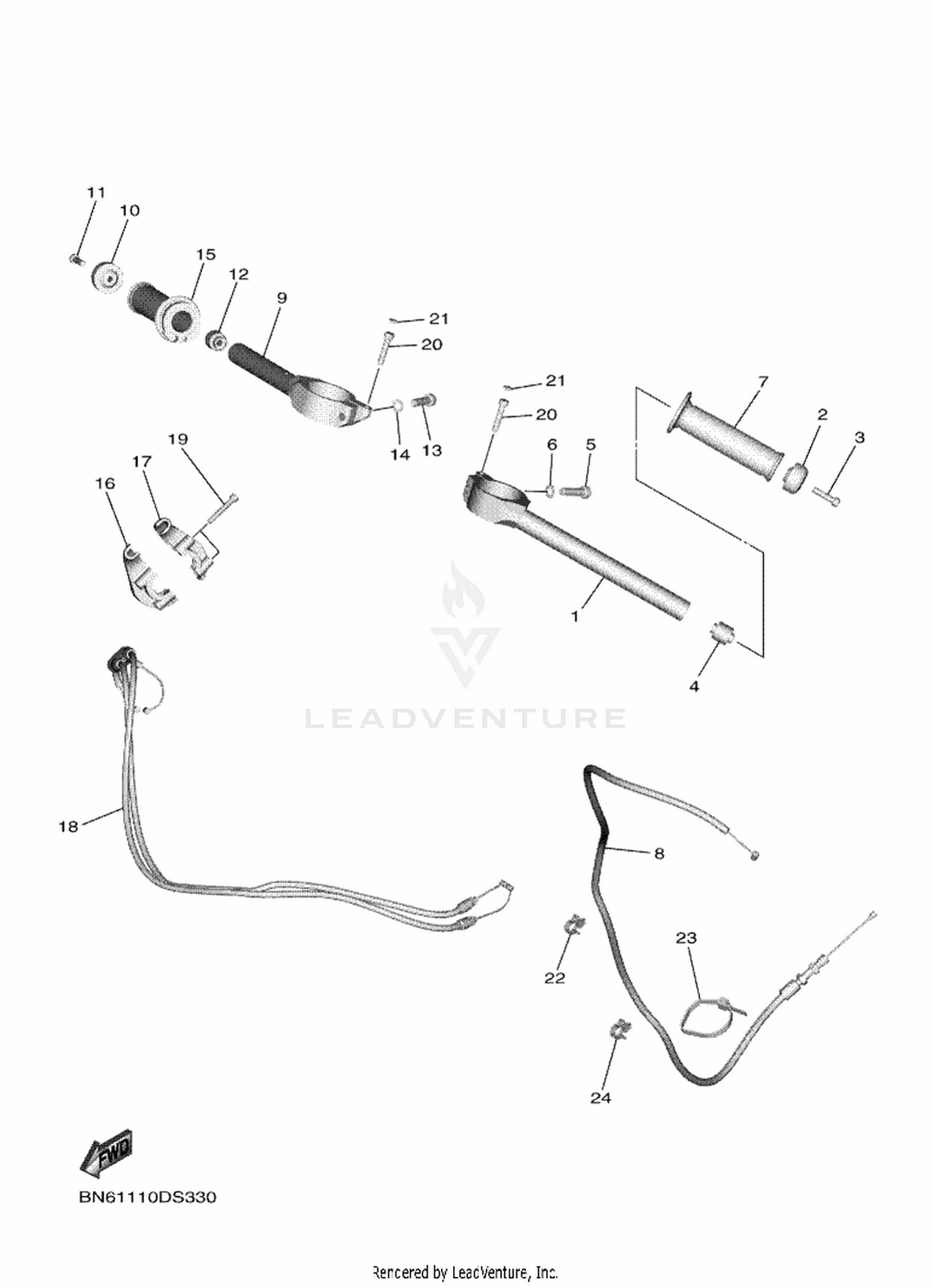 31 STEERING HANDLE  CABLE