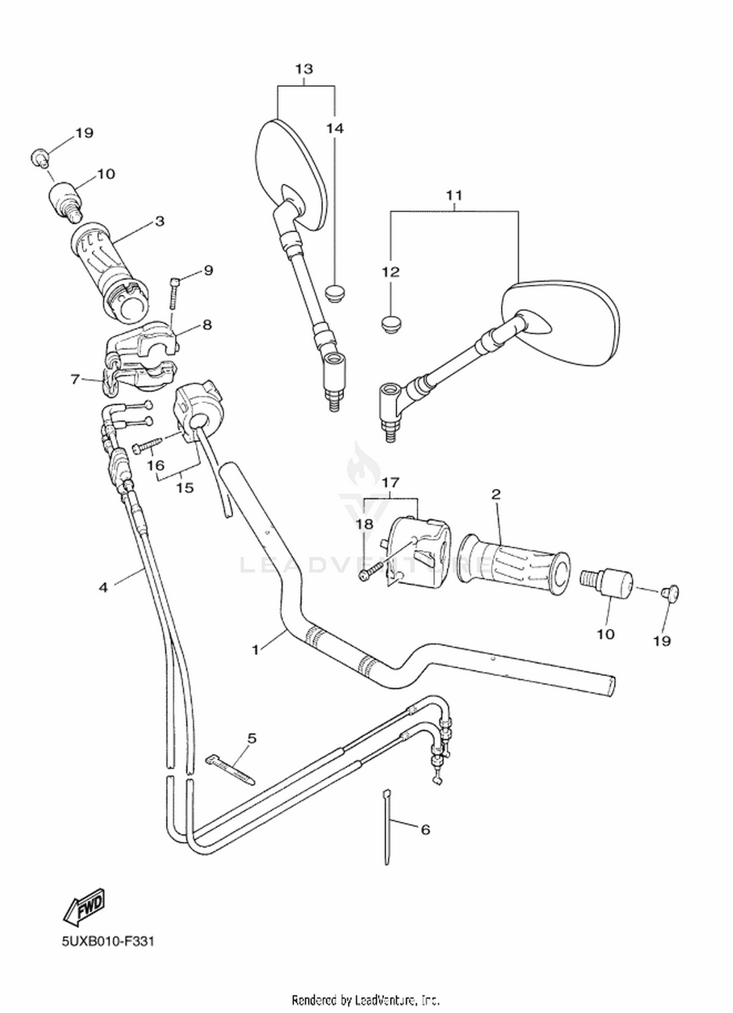 33 STEERING HANDLE  CABLE