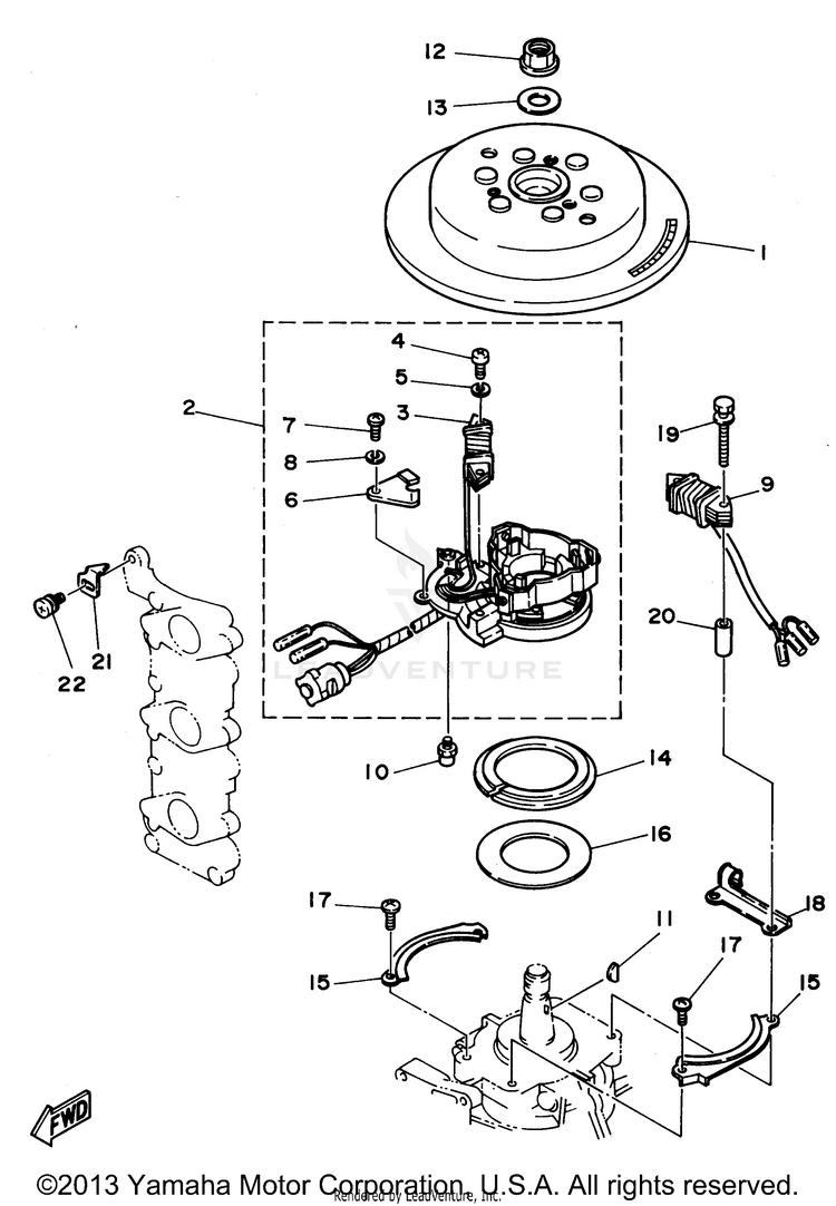 1995 Outboard Motors Yamaha Marine 30MSHT - 1995 LOWER CASING